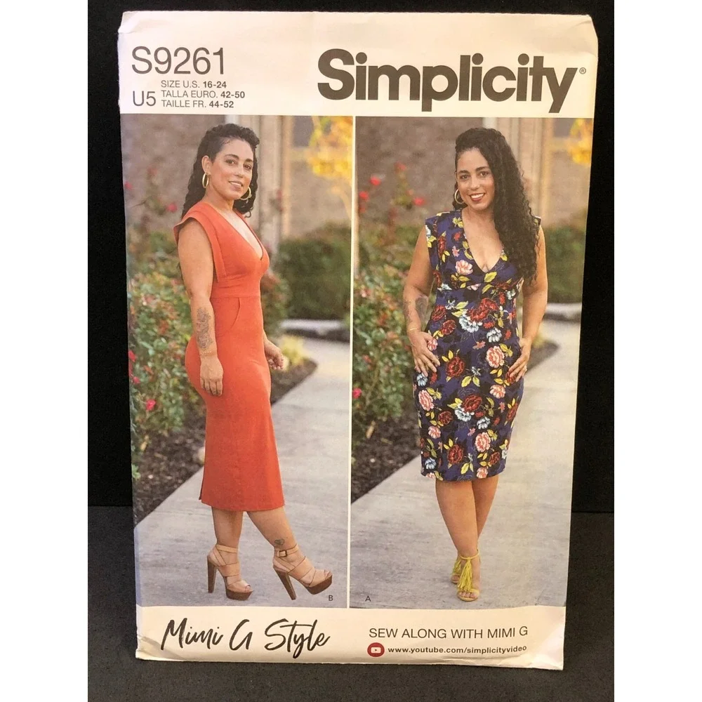 Simplicity Misses' KNITS-ONLY DRESS IN TWO LENGTHS S9261 Size U5 (16 - 24)